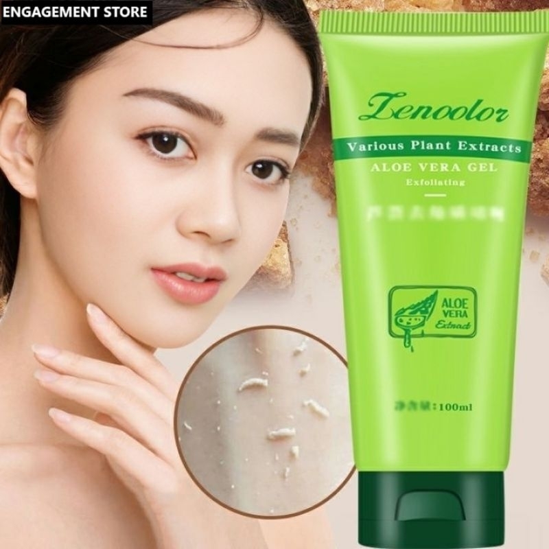 Lencolor Exfoliating Gel Aloe Vera Peeling Scrub Wajah, Tangan, Kaki 30&100g