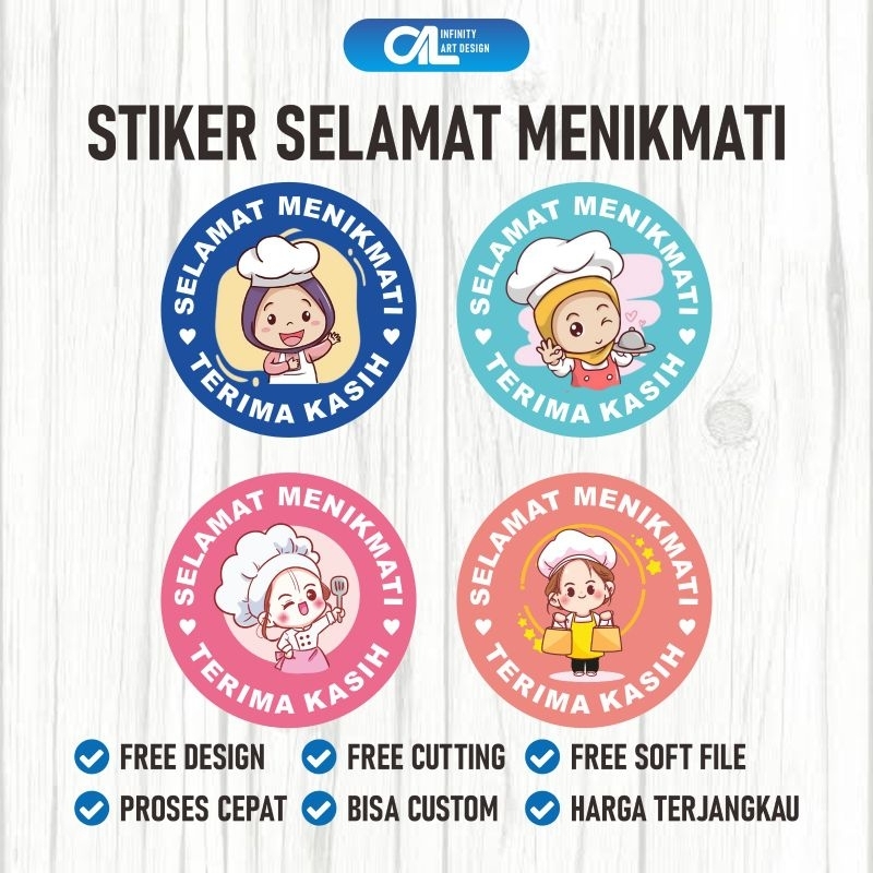

STIKER SELAMAT MENIKMATI/STIKER TERIMAKASIH/STIKER THANK YOU/STIKER/STICKER/STIKER CUSTOM/LABEL