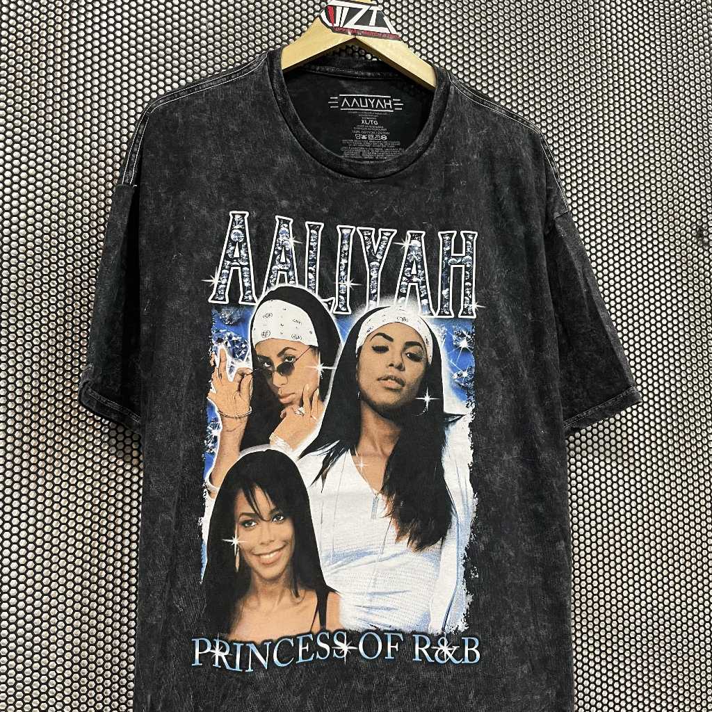 T Shirt Official AALIYAH - DIAMONDS STONEWASH TEE Original