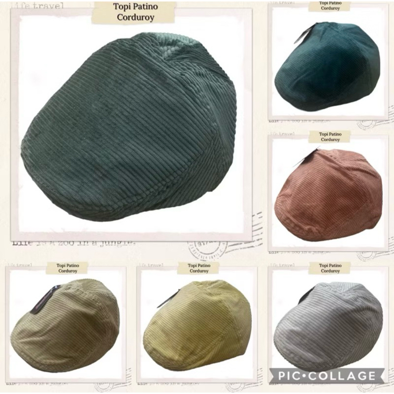Topi Patino Corduroy Dewasa - Topi Pet Corduroy Dewasa - Flat hat cap corduroy - Topi Seniman cordur