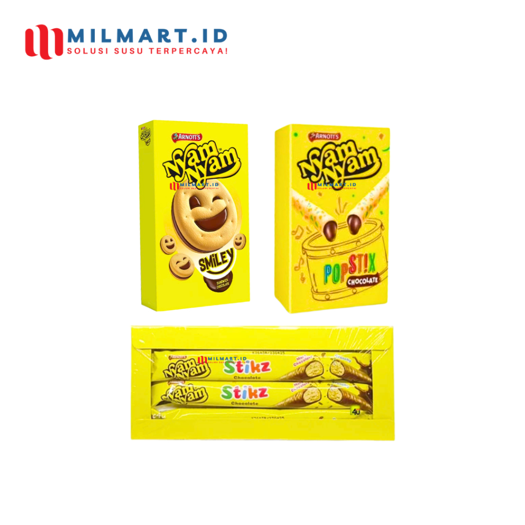 

NYAM NYAM SMILEY CAMILAN ANAK NYAMNYAM POP STICK STIK COKLAT JAJANAN