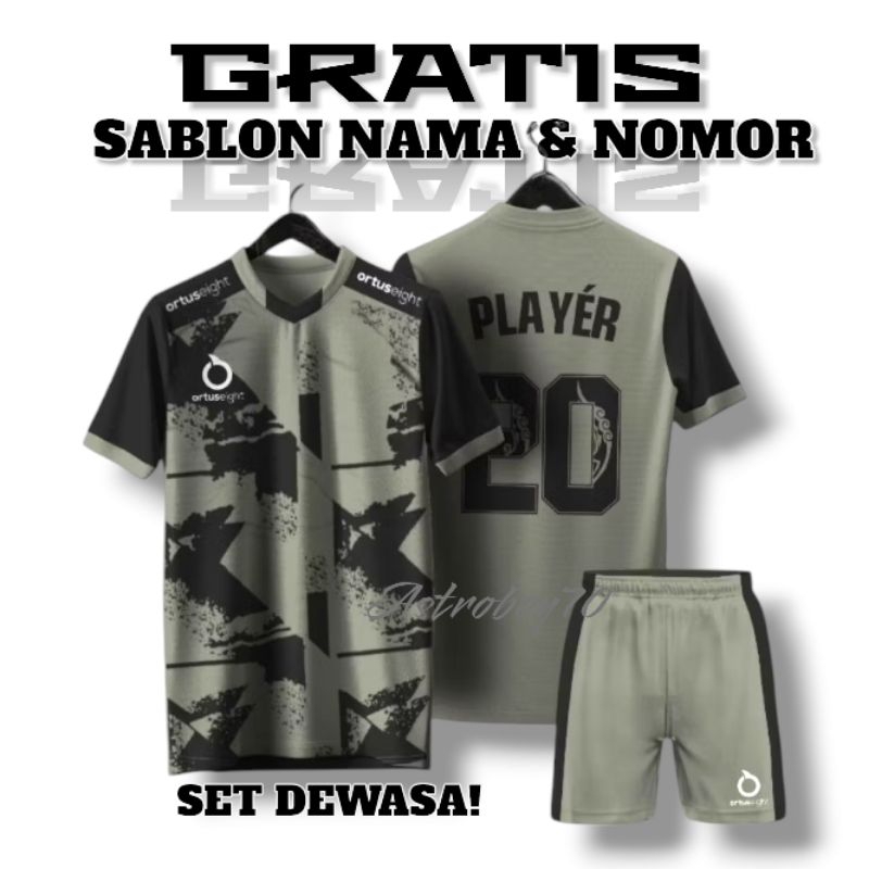 [ Free Sablon ] Baju Bola Sablon Nama + Nomor Setelan Olahraga Baju Futsal, Badminton Dan Volly