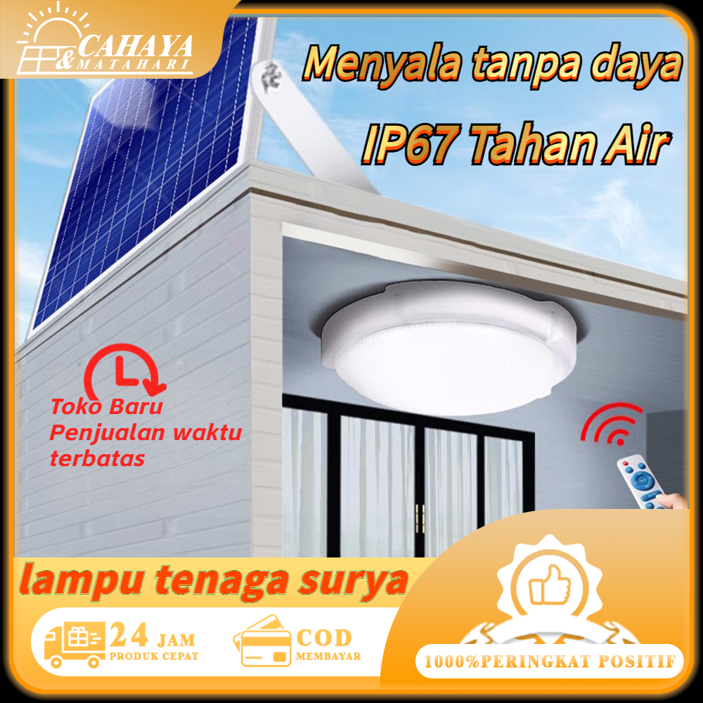 lampu tenaga surya indoor Lampu Plafon IP67 Tahan air lampu panel surya dikendalikan dari jarak jauh