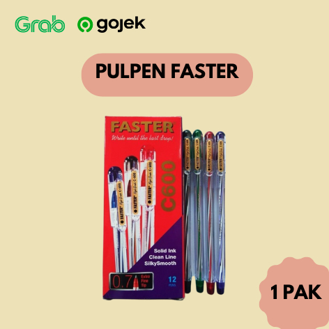 

Pulpen Faster Tinta Hitam C600 Ukuran 0,7mm - 12 Pcs (1Pak)