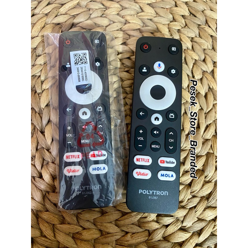 Remot Remote Android Smart tv polytron 81J367 Original dan baru