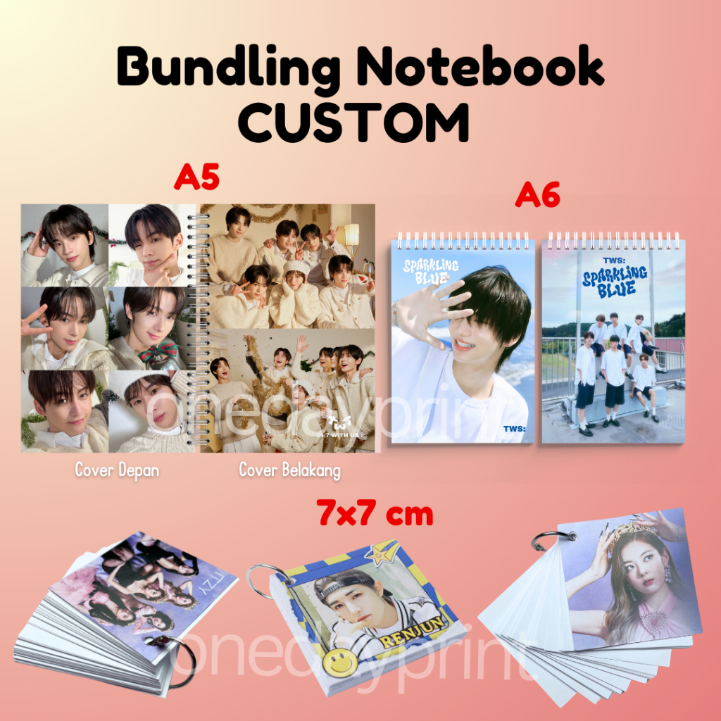 

(3 pcs) Bundling Notebook CUSTOM Murah - Ukuran A6, A5