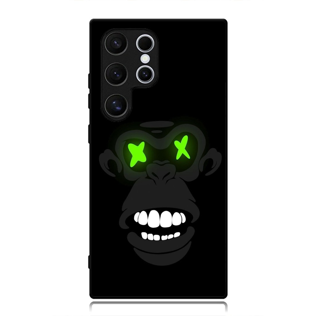 Case Samsung S25 S24 S23 S22 S21 S20 S9 S8 S7 S6 Ultra Plus FE Edge Phone Softcase Monkey Face Light