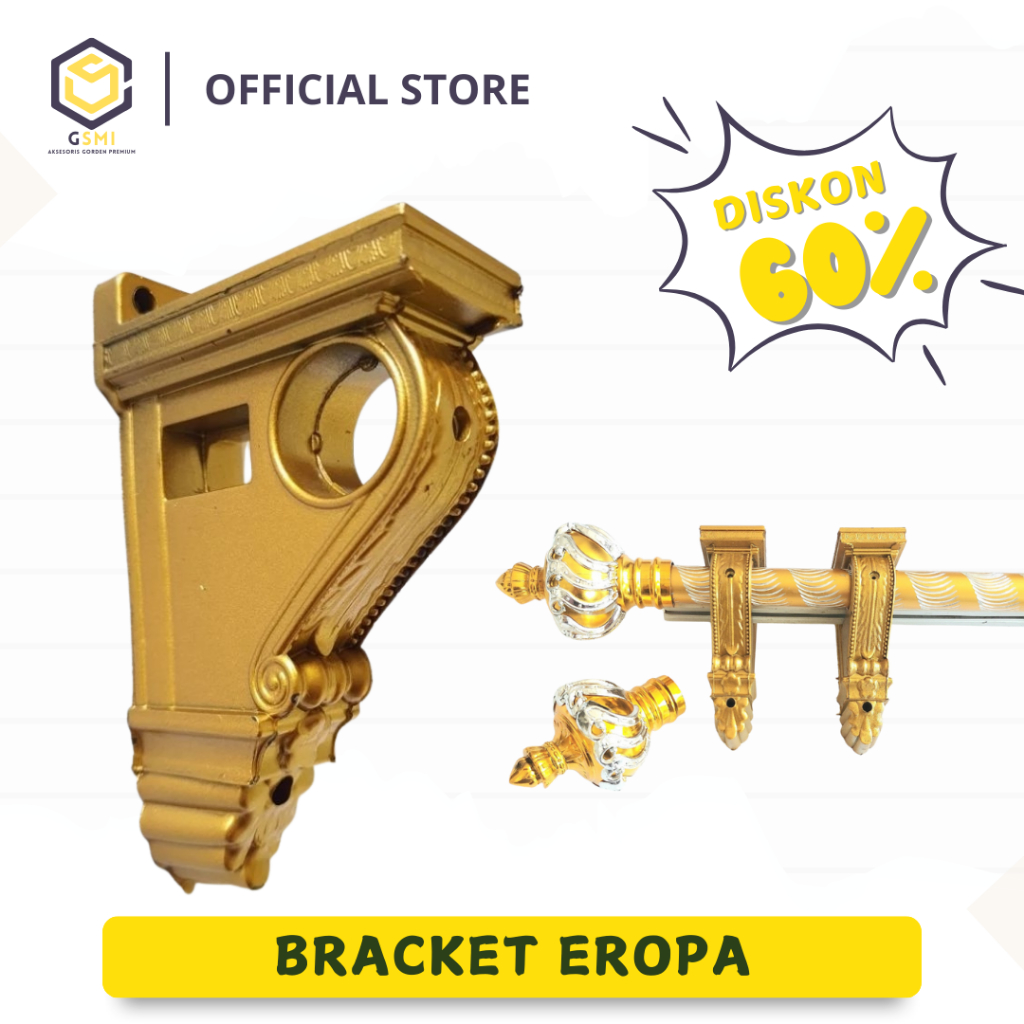BRACKET GORDEN  EROPA / PENYANGGA BESI GORDEN / KAKI RELL GORDEN / BRACKET