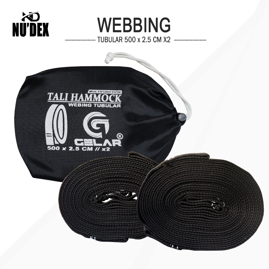 webbing tubular sepasang 500x2.5cm tali hammock multifungsi matt double layer webing tubular 5 meter