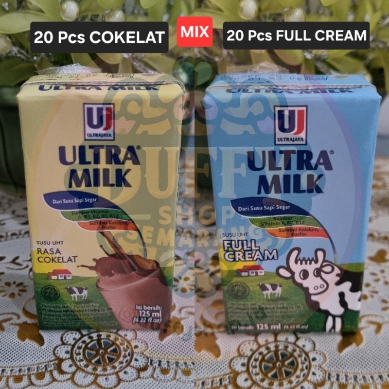 

SUSU UHT ULTRA MILK RASA FULL CREAM MIX COKELAT 1 KARTON @125ML (40PCS)