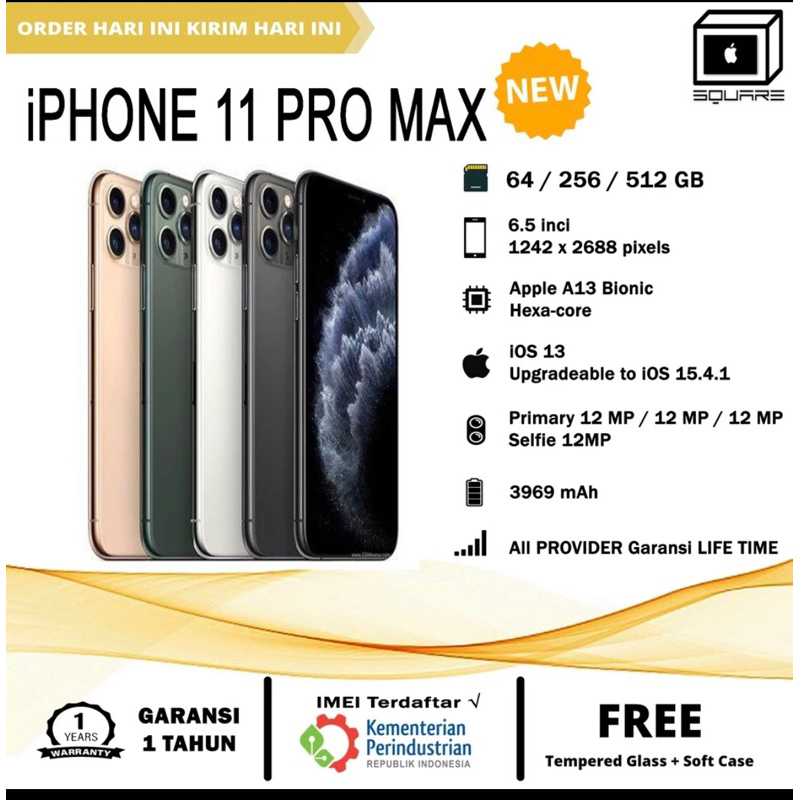 IP 11 PRO MAX 256GB SECOND LIKE NEW ORIGINAL 100% ALL PROVIDER GARANSI TOKO