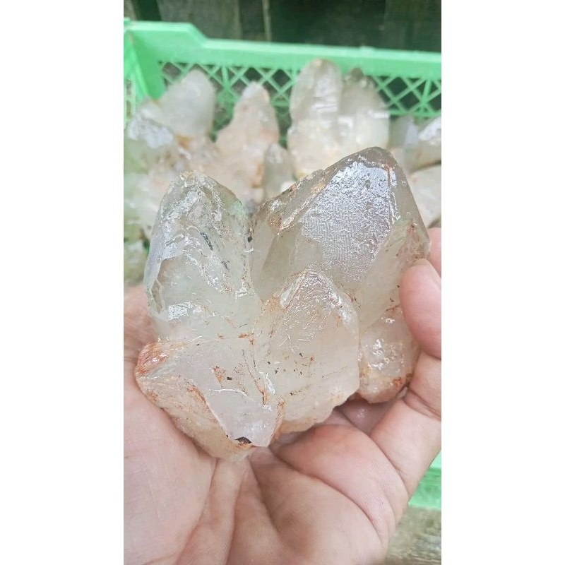 Kristal Es Kinyang Air Clear Quartz Super Bening  Bahan Cincin Berat 1kg