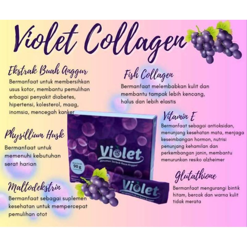 

VIOLET COLLAGEN BASU MUNUMAN SERBUK RASAANGUR 1000%ORYGINAL DUMAMFAAT VIOLET COLALGEN BISA UNTUK KESEHATAN DAN PRAWATAN KULIT