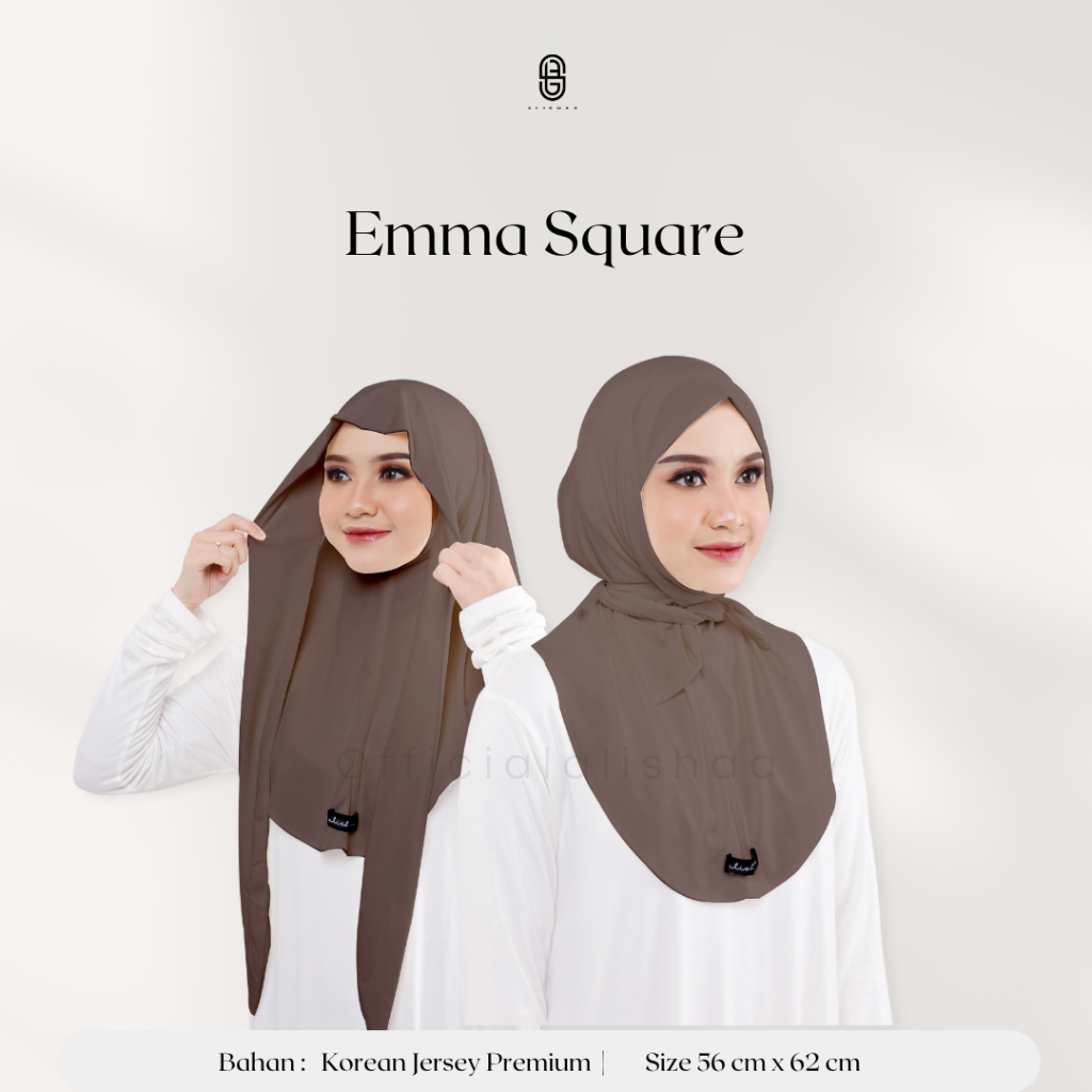 Officialalishaa - Emma Square | Jilbab Instant Softpad | Hijab Olahraga Korean Jersey Premium