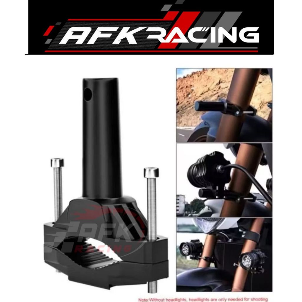 breket bracket lampu tembak model jepit as tabung shock depan motor universal alumunium super tebal 