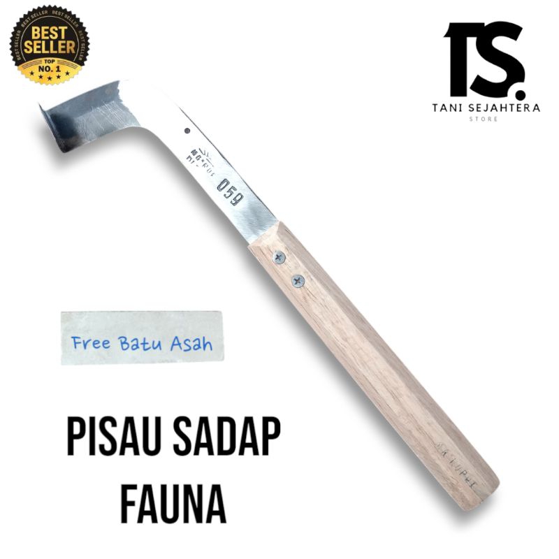 Pisau Sadap Karet Fauna / Pisau Deres Fauna Gagang kayu asli baja