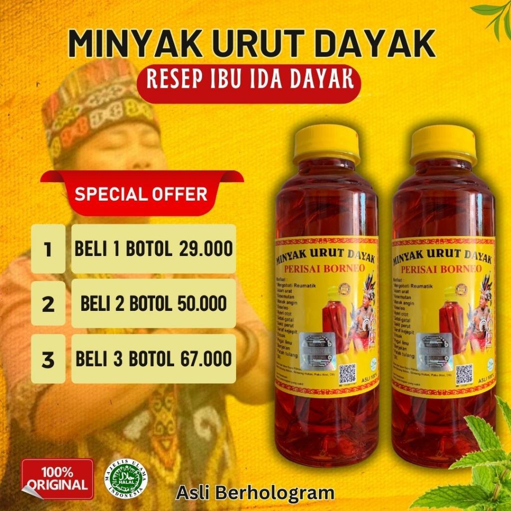 Minyak Dayak Asli Kalimantan Ori Ibu Ida Minyak Urut Dayak Distributor Resmi 100% Original