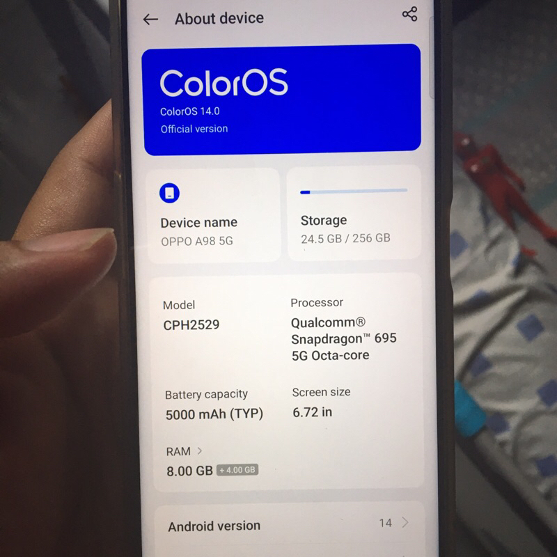 OPPO A98 5G RAM 8GB ROM 256GB