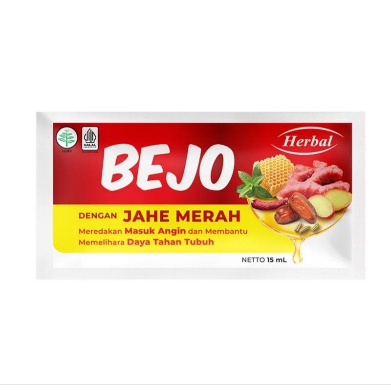 

BEJO Obat Herbal Masuk Angin Jahe Merah Sachet 15ml Kemasan Baru