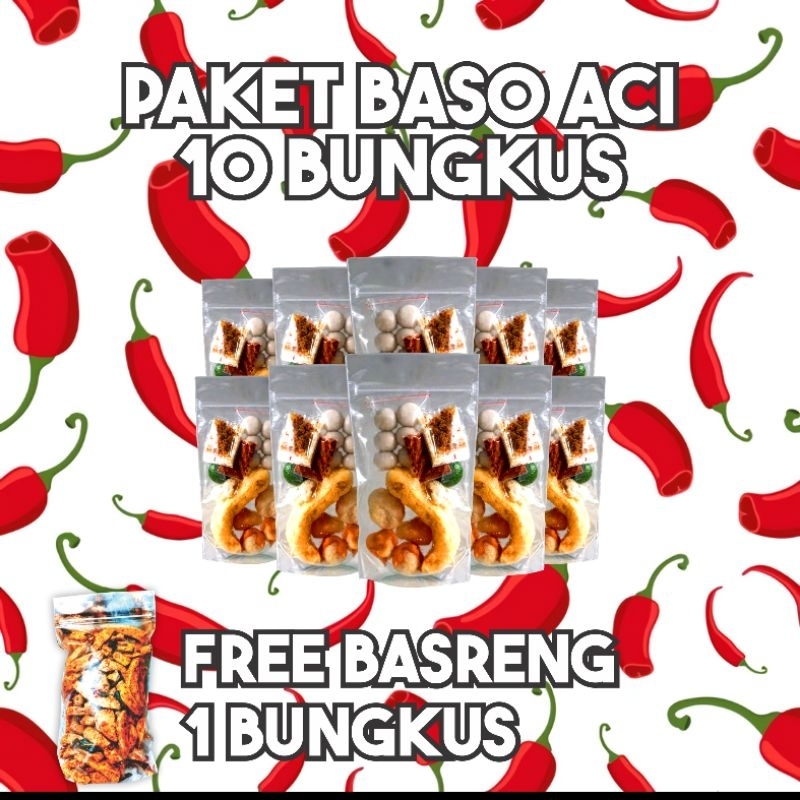 

BASO ACI INSTAN PAKET 10 PCS BONUS BASRENG / BAKSO ACI / BACI / BOCI / CEMILAN INSTAN
