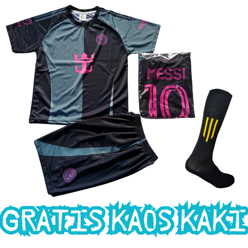JERSEY MESSI INTER MIAMI/SETELAB BAJU BOLA ANAK MESSI INTERMIAMI AWAY KIDS PRINTING 2023/2024