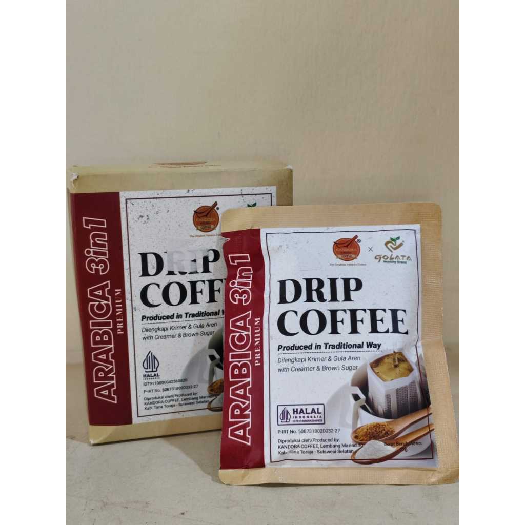 

drip coffee 3in1 arabica premium kopi toraja khas sulawesiselatan/ box