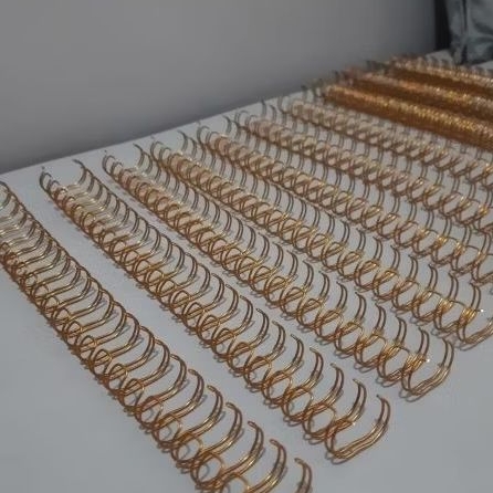 

Ring Jilid Kawat Nomor 6 Spiral 3/8 F4 38 lubang Emas Silver Pitch 3:1 10mm 65 lembar Golden Wire Binding