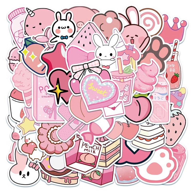 

20 pcs Sticker Sweety Pink