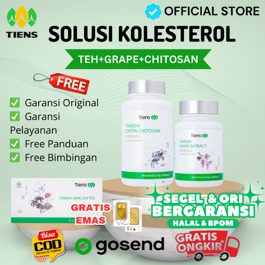 Paket Produk Tiens Untuk Kolesterol Darah Tinggi Hipertensi Ampuh Segel Ori Halal BPOM