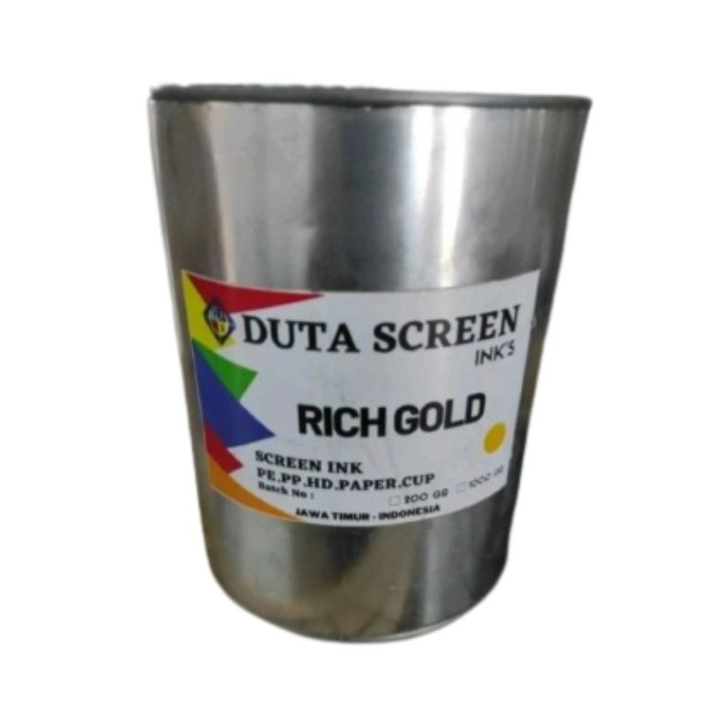 Cat Tinta Sablon Plastik, Kertas, Karung,dll Duta Screen Polymate Rich Gold