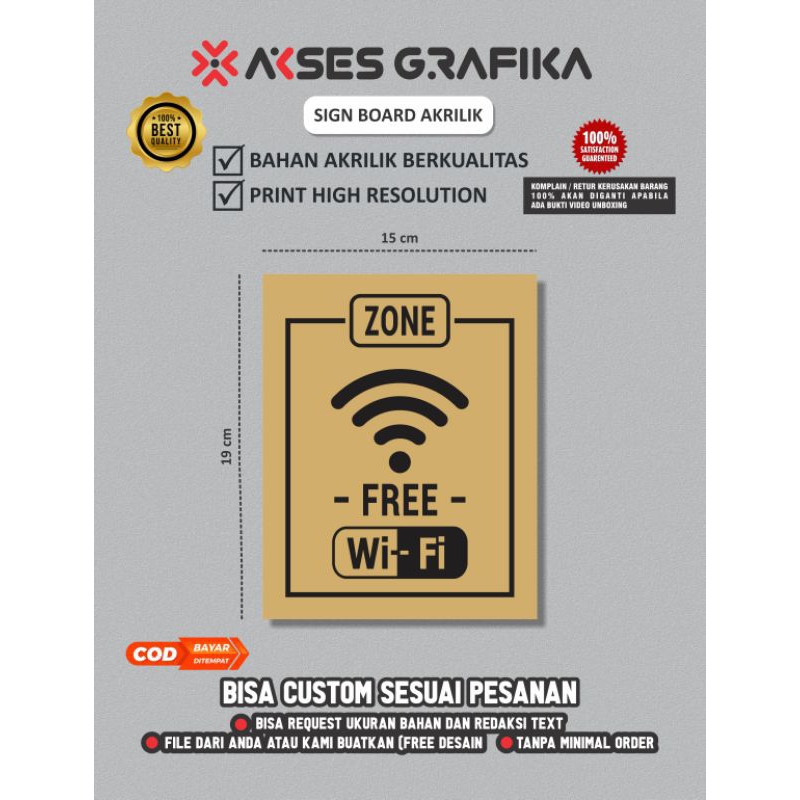 

Sign Board/Papan Akrilik/Signage Free WiFi