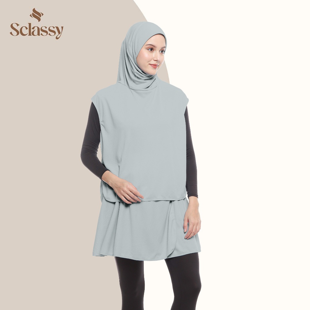 Setelan Hijab Olahraga Wanita Bahan Dry Fit Menyerap Keringat