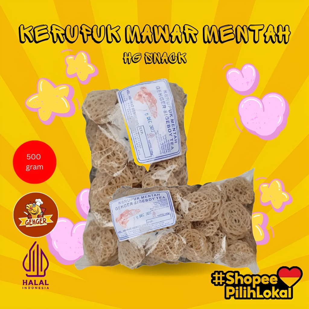 

Kerupuk Mentah Mawar Putih Sigeboy 500gr Cemilan Khas Tasikmalaya