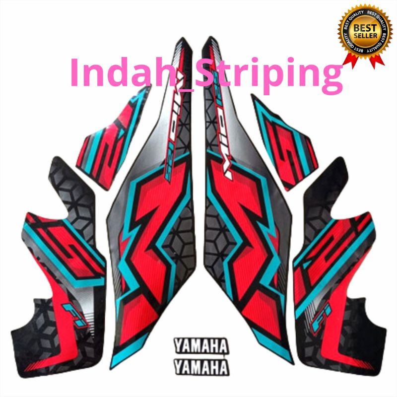 STRIPING STIKER LIS MOTOR MIO M3 TAHUN 2023 WARNA HITAM