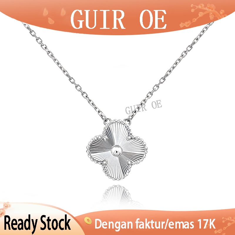 Kalung liontin,Kalung bunga tunggal emas putih 17K emas, Kalung Pesta Wanita,kalung rantai - GUIR OE