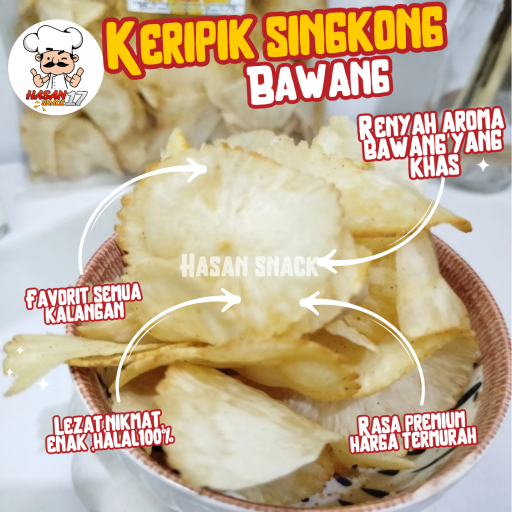 

KERIPIK SINGKONG BAWANG 250 GRAM / GRATIS ONGKIR BISA COD/ SUPER RENYAH KRIUK ENAK LEZAT / CEMILAN SNACK / MAKANAN RINGAN / HASAN SNACK 17