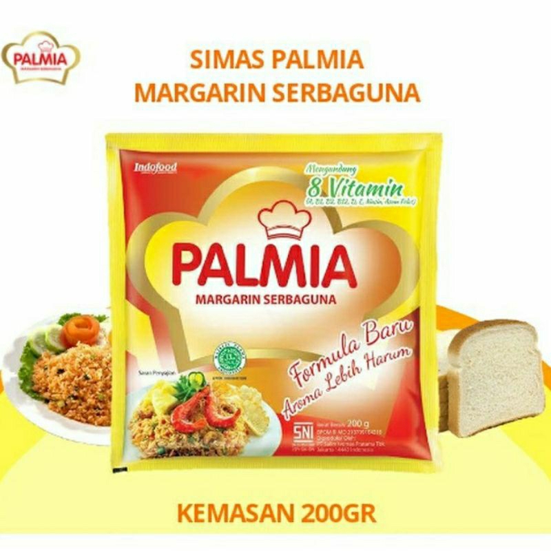 

simas palmia kemasan 200gram, mentega margarin PALMIA sachet 200gram