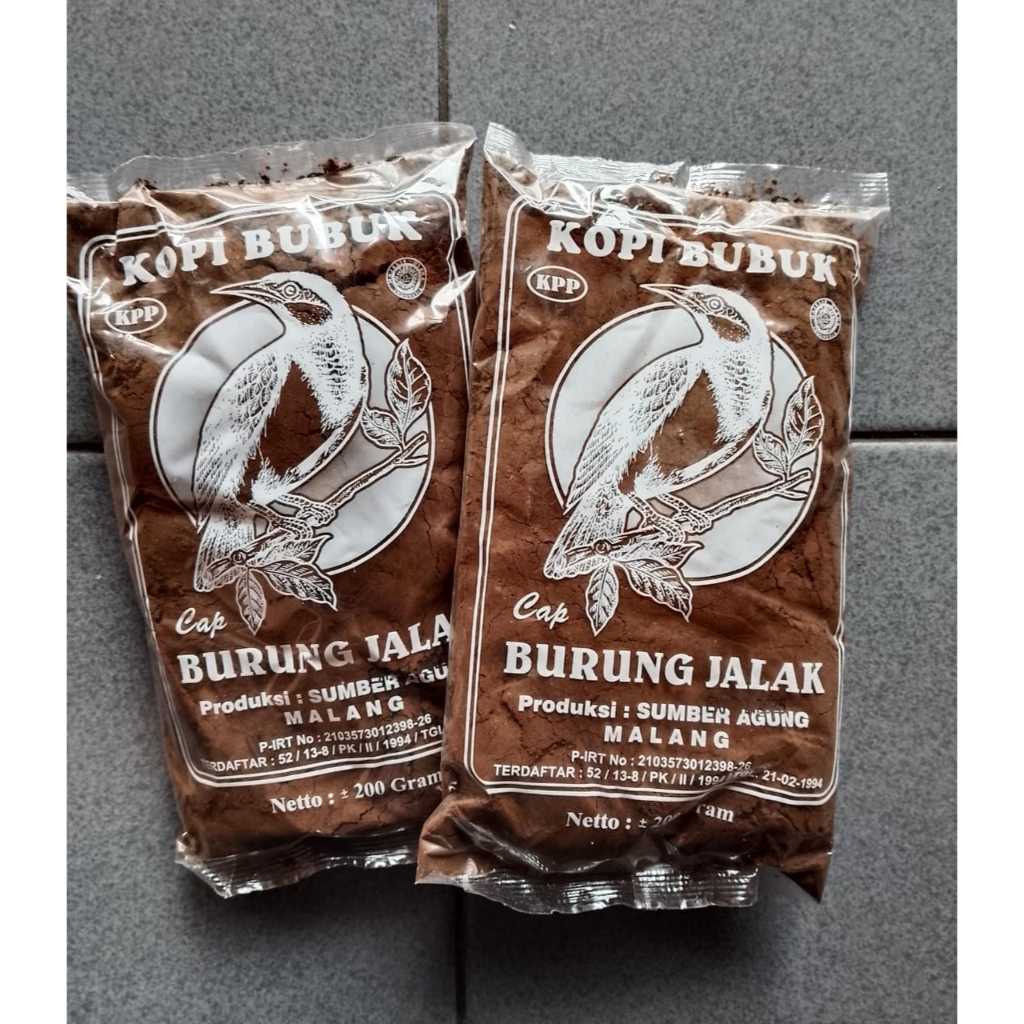 

KOPI BUBUK CAP BURUNG JALAK / KOPI JALAK 200gr / KOPI BUBUK KHAS MALANG / KOPI MALANG