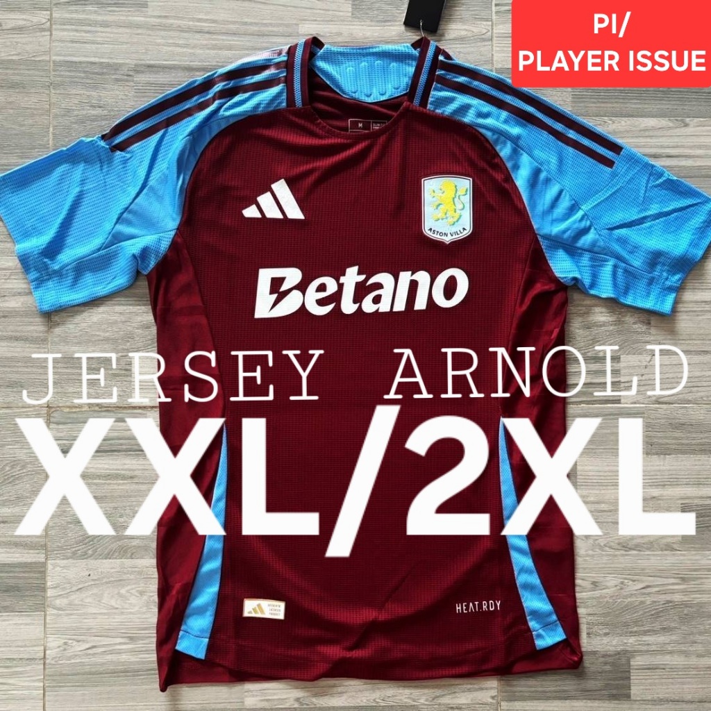 JERSEY ASTON VILLA HOME PI XXL 2XL PLAYER ISSUE HEAT RDY HEATRDY MUSIM 24 25 2024 2025 GO GRADE ORI 