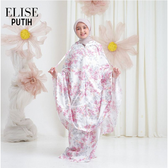 MUKENA ANAK TANGGUNG KATUN MIKRO ELISE PUTIH