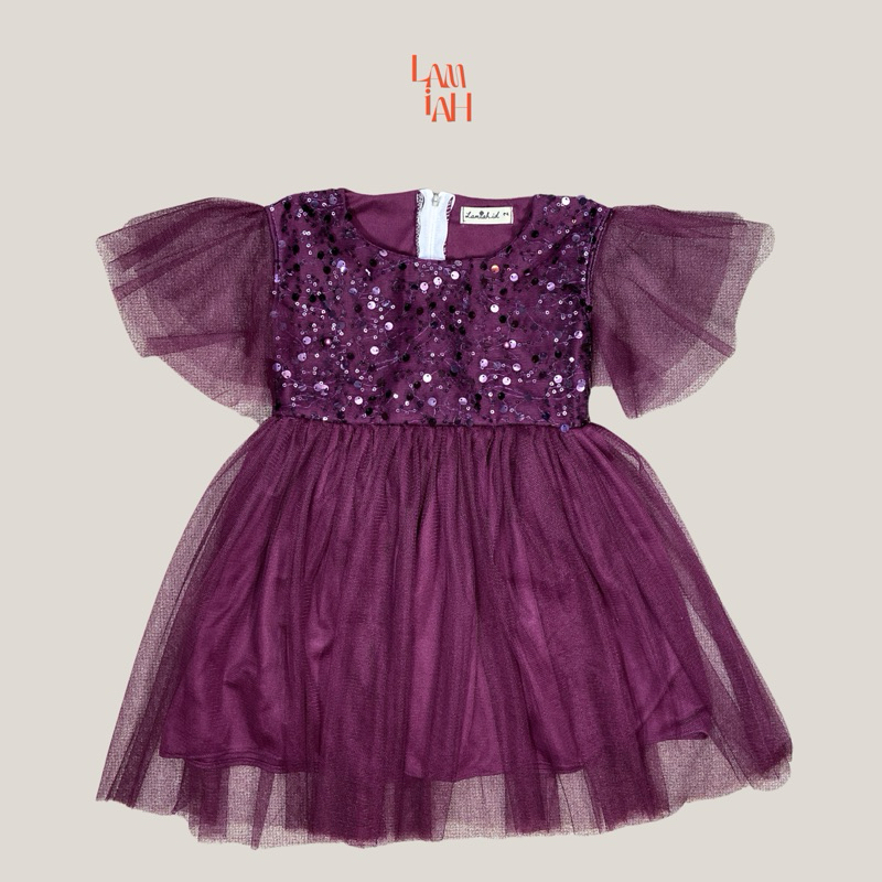 OK LAMIAH.id - Dress / Gaun Sequin Pesta Anak Kondangan Ulangtahun Usia 1-12 Tahun SP25