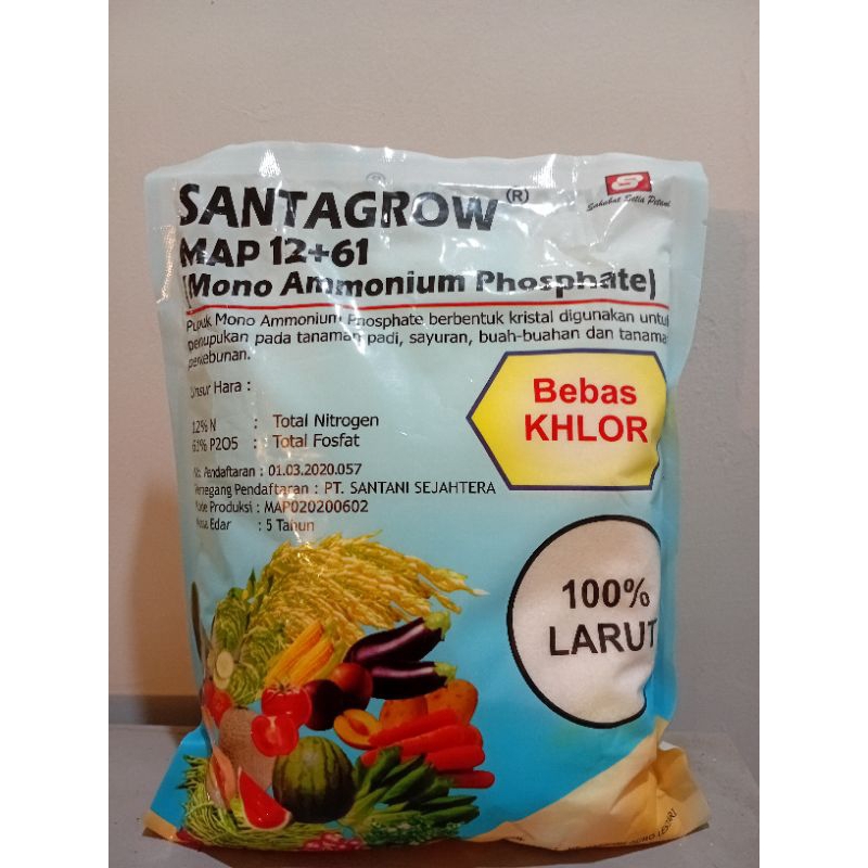Pupuk MAP (Mono Amonium Phosphate) N nitrat 13 % + P205 61% (Bebas Clor) 1kg