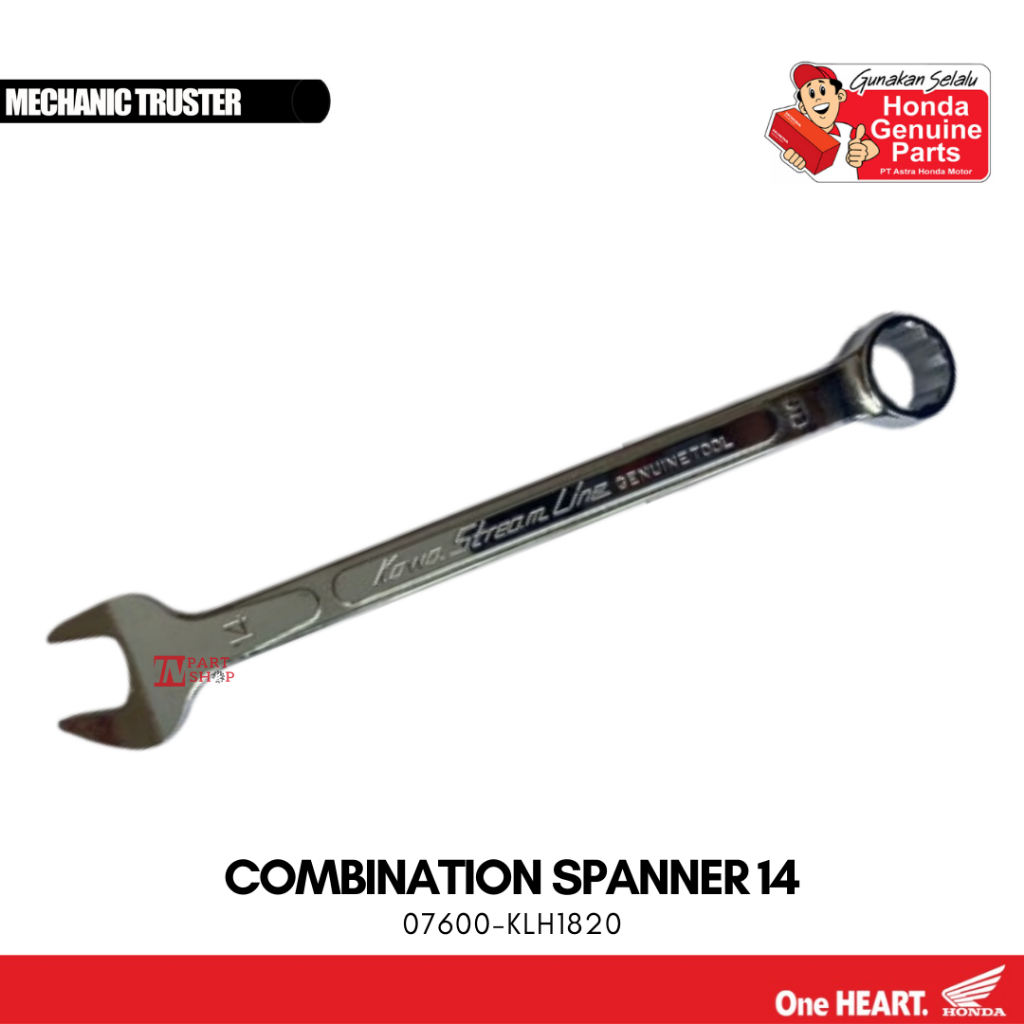 Kunci Ring Pas 14MM (Combination Spanner 14MM) Original Honda KOWA / 07600-KLH1820