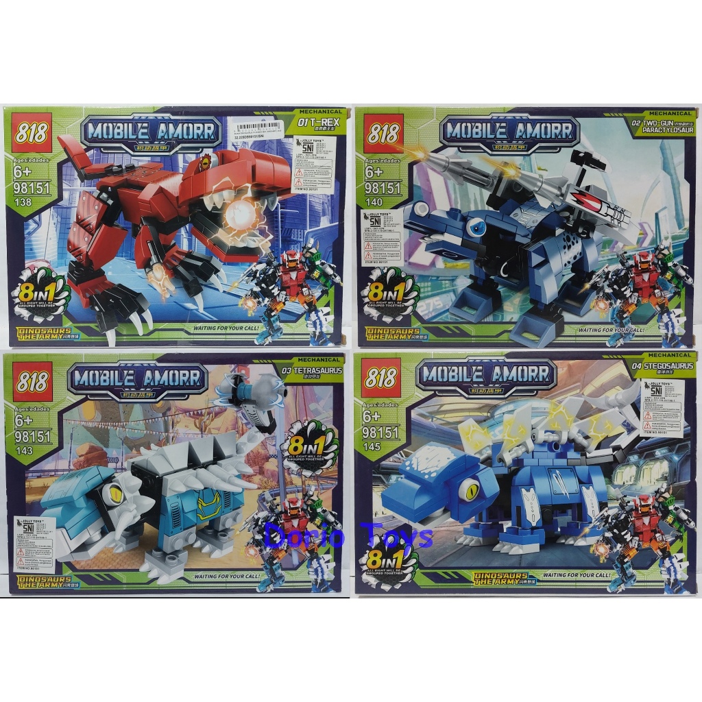 DinoBot: Dinosaurus Robot Army - Set Mainan Balok 98151
