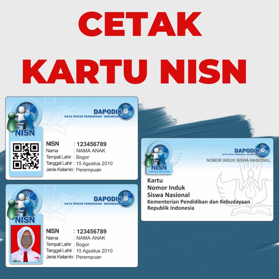 

Kartu NISN tebal pakai Foto atau QR