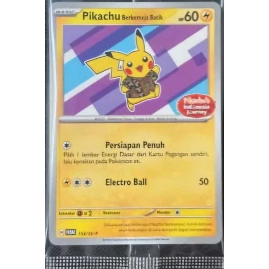 Pikachu Berkemeja Batik Indonesia journey kartu pokemon promo 101/sv-p. official Pokemon promo card