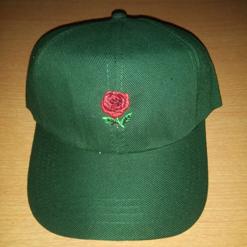 TOPI BASEBALL BUNGA MAWAR BORDIR / TOPI BASE BALL BUNGA MAWAR BORDIR 001