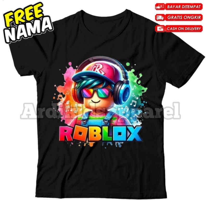 (BISA COD)KAOS BAJU ROBLOX ANAK LAKI LAKI PEREMPUAN GAME ROBLOX KIDS T-SHIRT FREE NAMA TERBARU