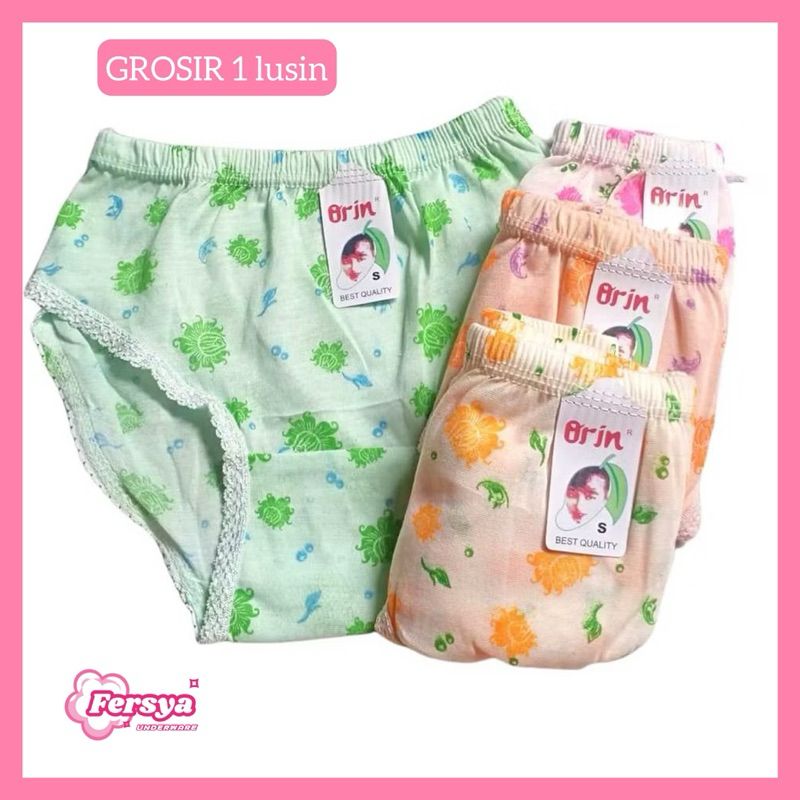 Grosir 1 Lusin CD Wanita merk ORIN murah motif bunga