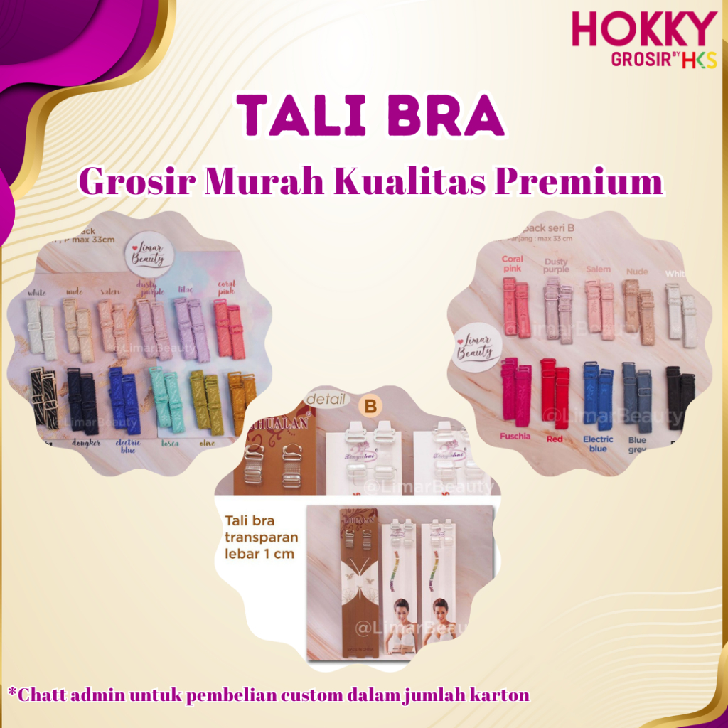 (GROSIR 1 LUSIN) Tali Bra Transparan Small Pack Strap BH Adjustable Elastis Pengganti Anti Slip Nyam